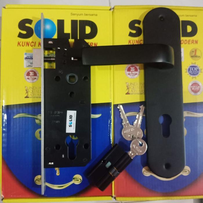 kunci pintu rumah handel pintu solid hitam set body kunci