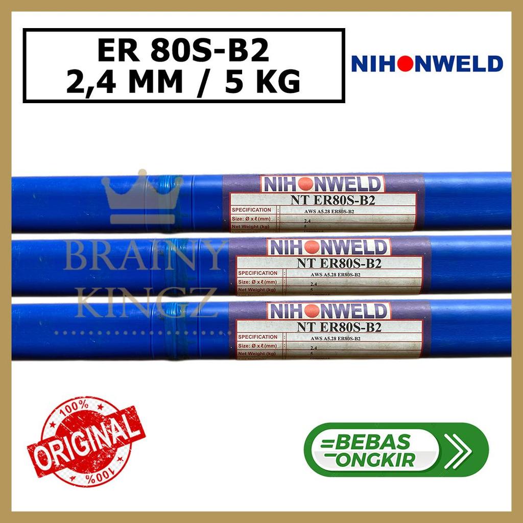 Kawat Las Nihonweld ER80S-B2 ukuran 2,4mm ER 80S-B2 2.4mm (5 KG)