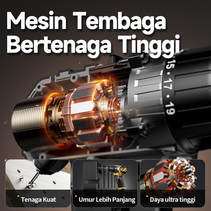 [COD] JAPER Mesin Bor Listrik Bor Baterai Cordless Cas Tangan Murah Berkualitas Bor Tanpa Kabel