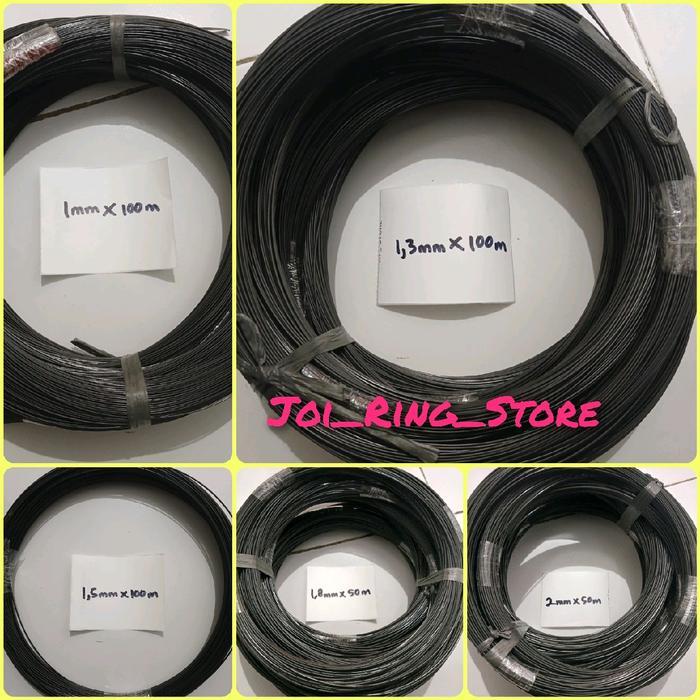 Stok Terbaru Jeruji Ruji Fiber Jeruji Fiber Hitam Import 1.5Mm Roll Panjang -+100 Meter Sangkar
