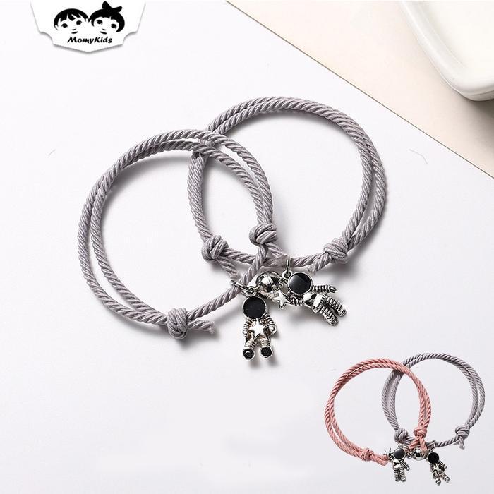 COD 2Pcs Gelang Couple Magnet Astronot Pasangan Sahabat Pacar Pria & Wanita Bestie GLG12 Bisa
