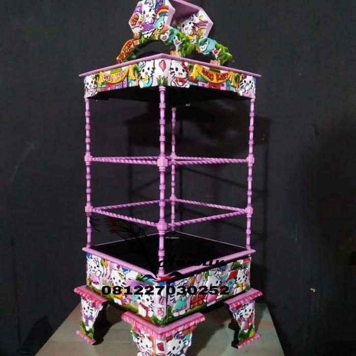 sangkar pleci. sangkar ukir pleci motif hello Kitty
