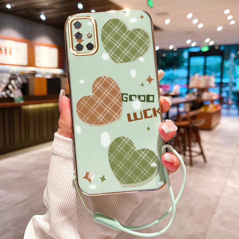 Casing Hp Untuk Samsung Galaxy A70 A70s A71 A72 4G A72 5G A73 5G Case Hati Kotak Tiga Warna Penyepuh