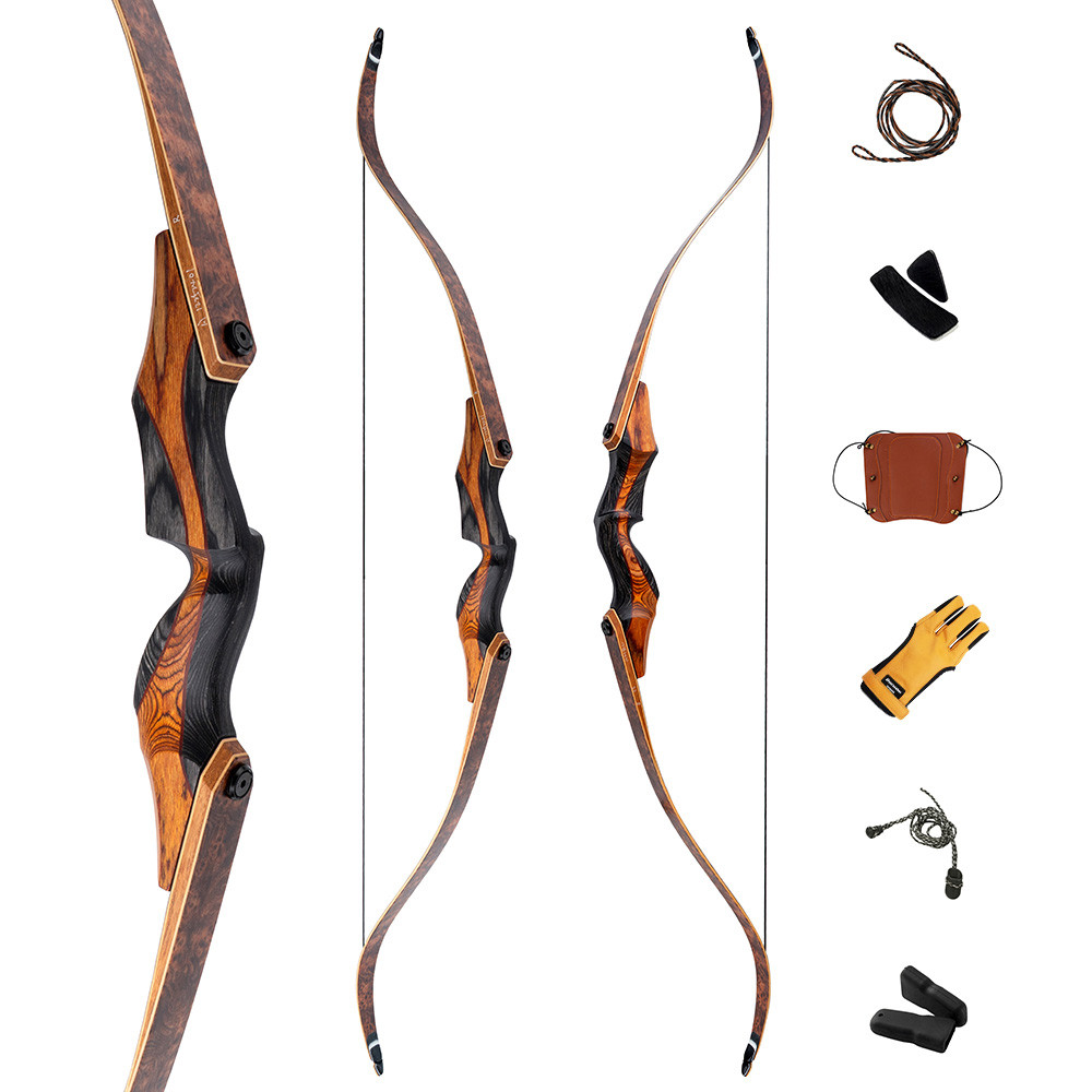 Deerseeker Outdoor 62\60 Takedown Hunting Bow Woodgrain Outlook Right hand & Left hand Recurve Bow