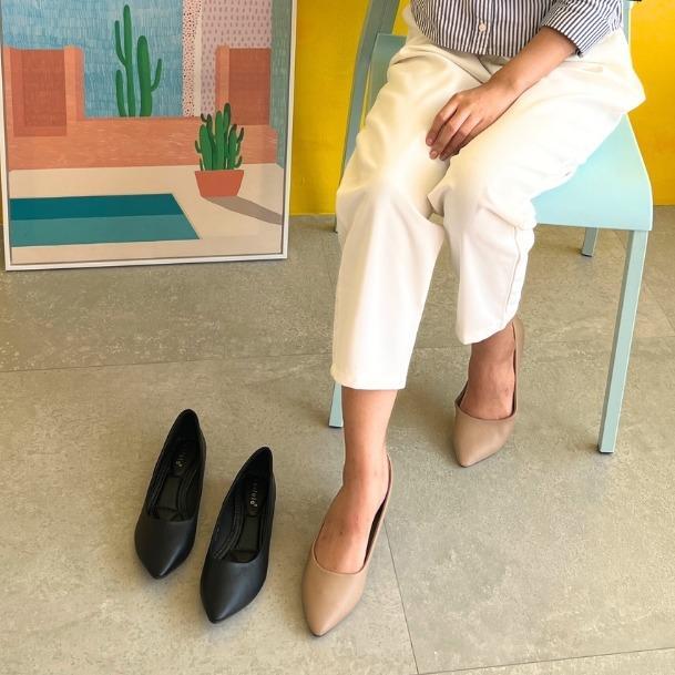 ORIGINAL Laviola 4287 LST - Flat Shoes Wanita Black dan Khaki READY STOCK