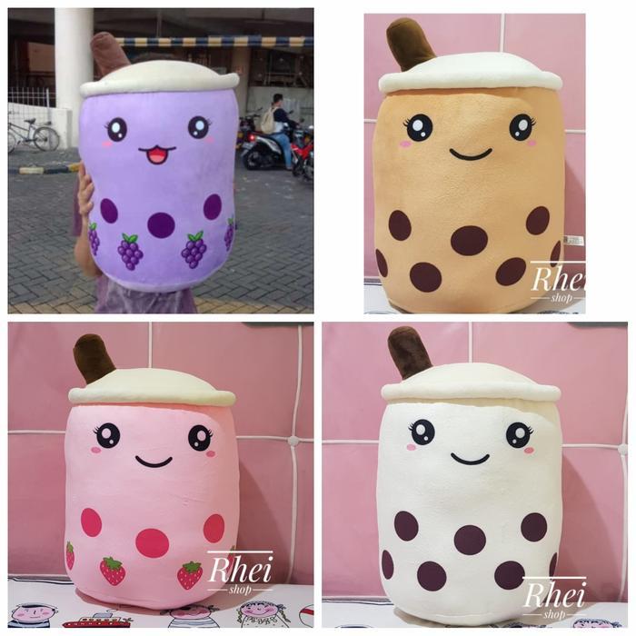 Miniso Toys - Boneka Bantal Boba Milk Tea Brown Sugar Jumbo