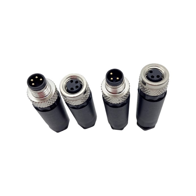 M8 Sensor Connector Screw Connection Metal A Code 3pin 4pin Non-welding 5pin 6pin 8pin Weld IP68