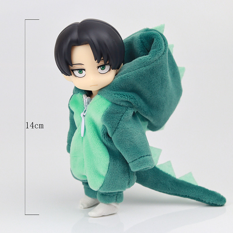 Original 14cm Levi Ackerman Anime Figure 1/12 Bjd Movable Ob11 Doll Model Statue Full Set Desktop