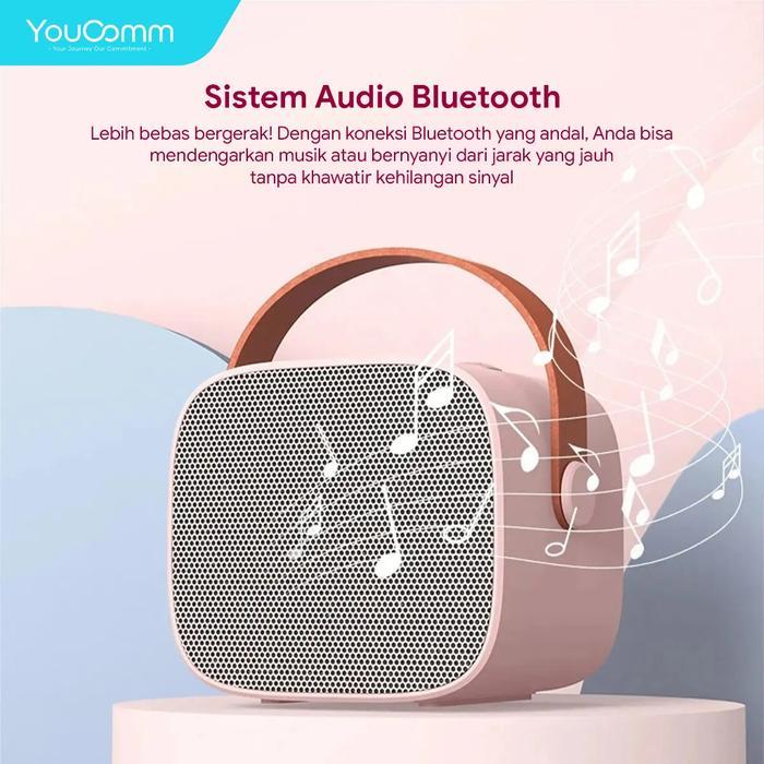 YOUCOMM KARAOKE MINI SPEAKER MICROPHONE KARAOKE PREMIUM SET SPEAKER BLUETOOTH WIRELESS WITH MIC