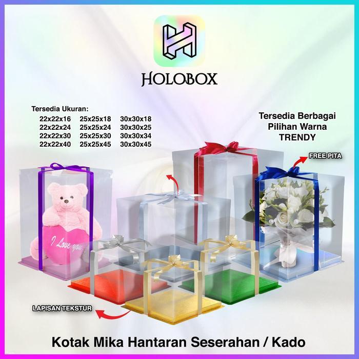 Cake Box Kotak Kue Mika Transparan Dus Hadiah - Tutup Mika 25x25