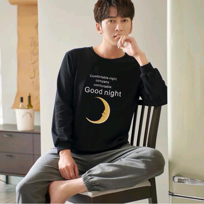 Best Seller Baju Tidur Piyama Pria Stelan Panjang Kaos Cowok Original