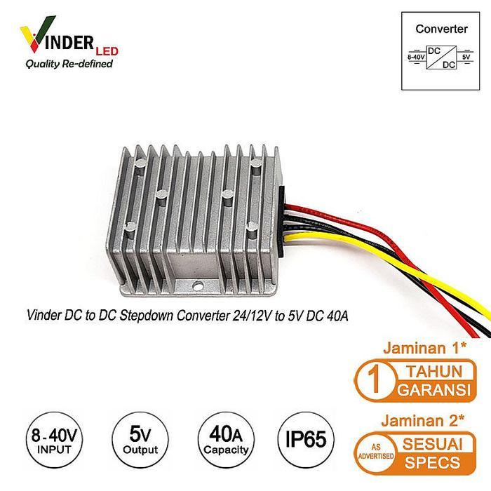 VINDER 12V / 24V To 5V DC Step Down Converter 12V / 24V TO 5V Penurun Tegangan Dari 12V / 24V Ke 5V