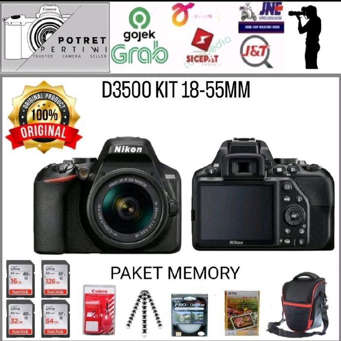 NIKON D3500 KIT 18-55MM VR / KAMERA DSLR NIKON D3500 KIT 18-55MM VR - DISTRIBUTOR 1 TAHUN, BODY ONLY