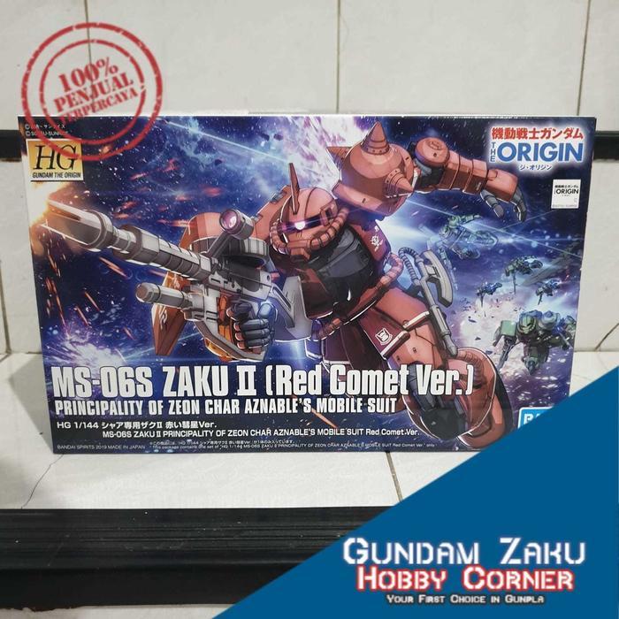 HG THE ORIGIN MS 06 S ZAKU II RED COMET VER BANDAI