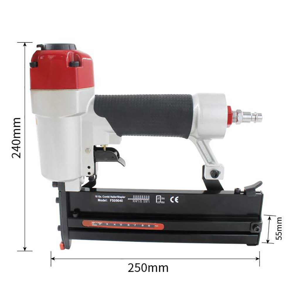 Pneumatic Nail Gun 2-In-1, Compatible With Both Straight Nails And Code Nails, Including Nails