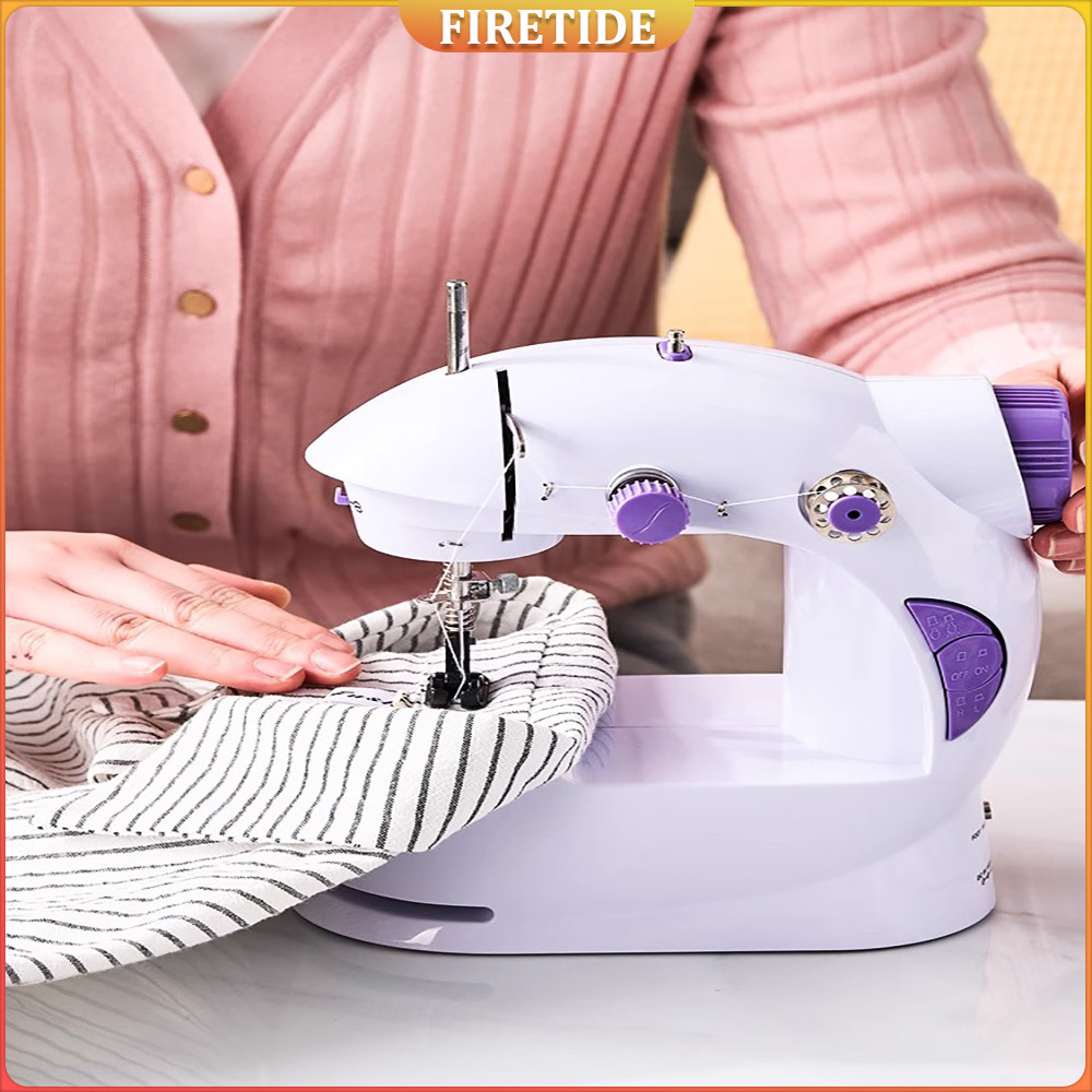 Mini Sewing Machine With Extension Station Table For Beginners, Home Double Speed Foot Pedal