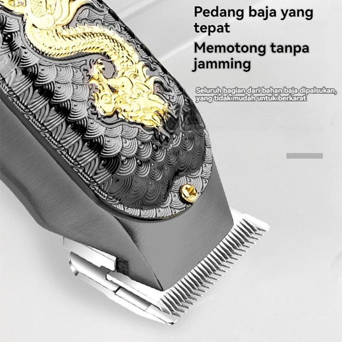 COD Alat Potong Rambut Rambut Naga hitam Alat Cukur Rambut Elektrik Hair Clipper Emas Cordless