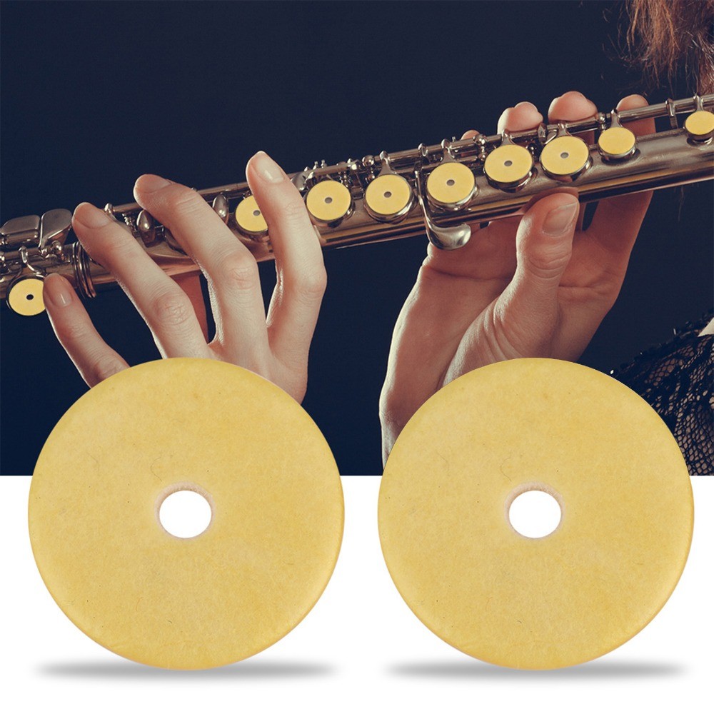 16pcs Durable Sheep casing Flute Pads Set Yellow Repair kit Flute Replacement Parts Flute Repair Kit