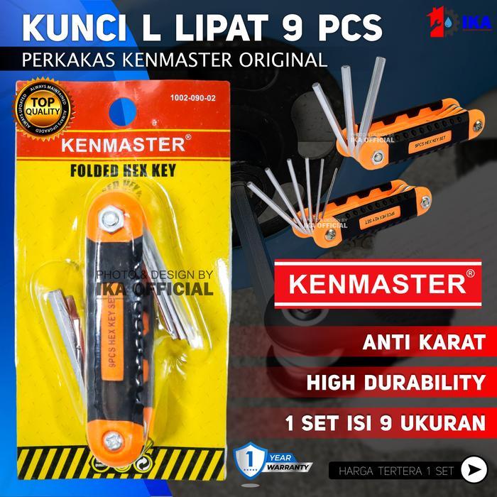 Kunci L Lipat 9 pcs Kenmaster Tekiro / Kunci L Lipat / Folding Hex Key