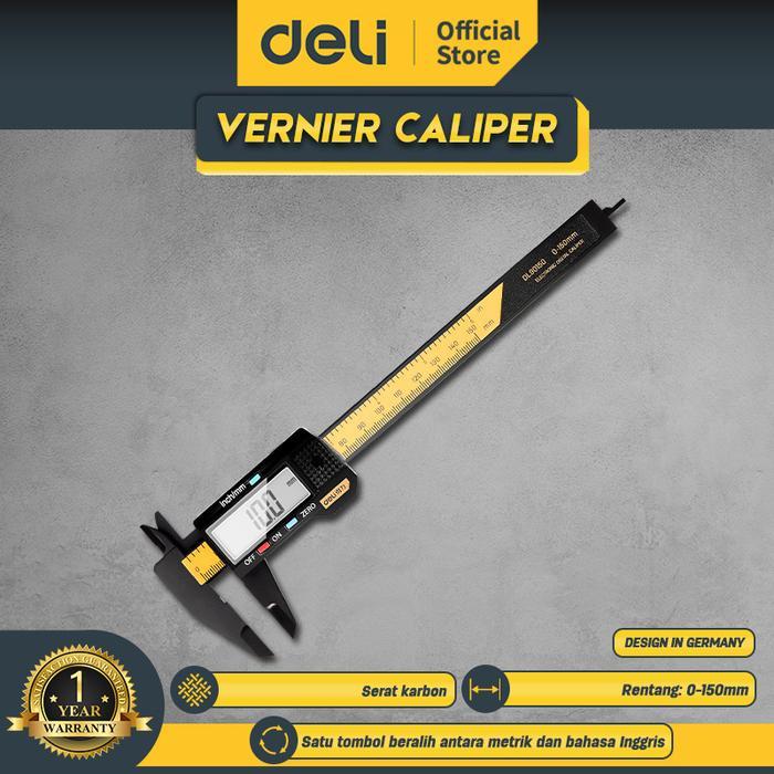Deli Jangka Sorong Digital Kaliper / Sigmat Verniper Caliper 150 Mm
