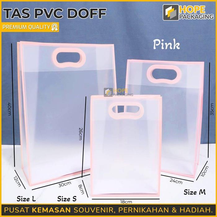 Tas Bag Mika PVC/ Tas Mika Doff Transparan/ Goodie bag PVC DOFF Transparan/ Tas Hadiah Custom