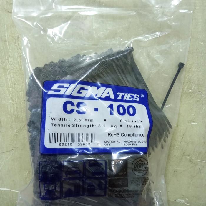 Kabel Ties Sigma CS 100 isi 1000 Hitam