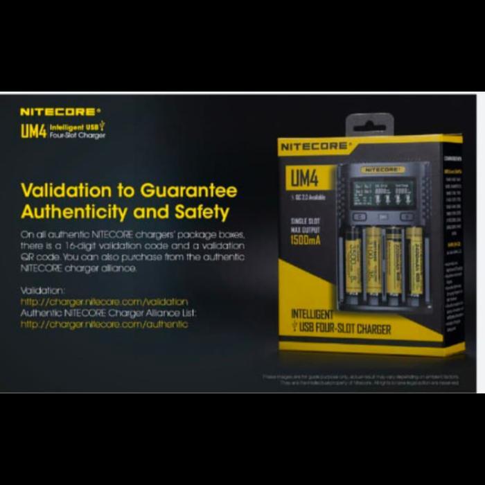 Charger Baterai 4 Slot Li-ion NiMH Nitecore Intelligent USB - UM4