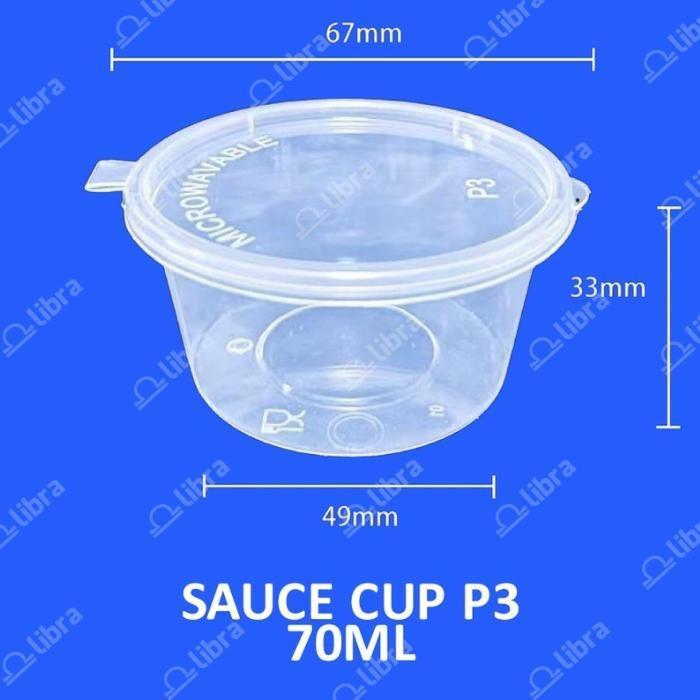 TERMURAH 25 Pcs - Thinw Cup Sambal Klip 70ml Per Pack Cup Sambal New / Tempat Sambal Saos Klip Ready