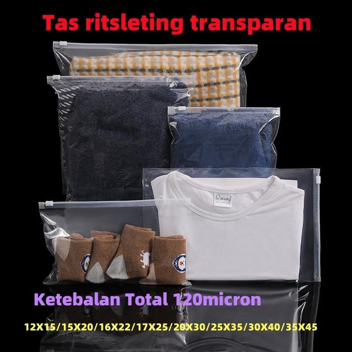 Plastik PE Klip Ziplock 30x40 (isi 1pcs), Plastik Polos Baju Kaos