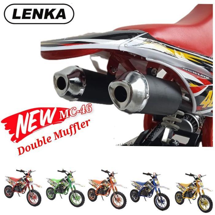 MOTOR MINI TRAIL LENKA 46 MESIN 2 TAK 50 CC - MAINAN MOTOR CROSS ANAK - Biru