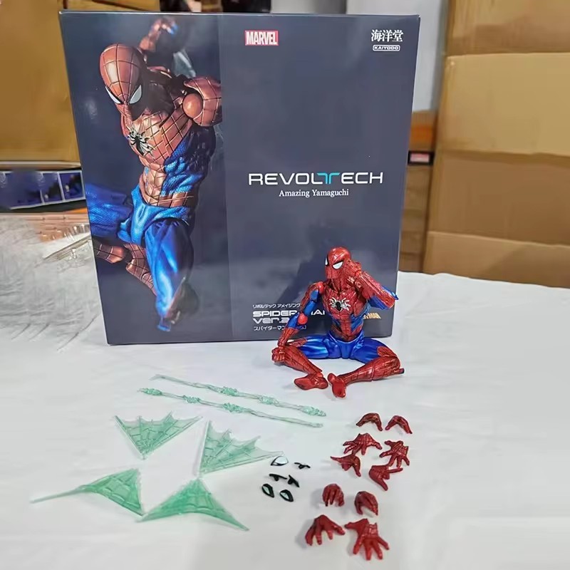 In Stock Super Hero Spiderman Ver.2.0 Revoltech Miles Morales Pete Parker Spider-man Action Figures