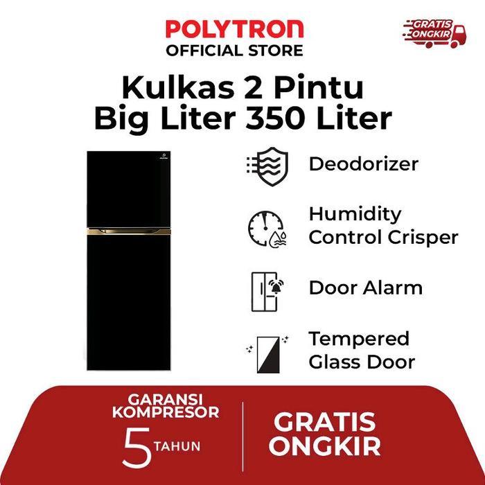 POLYTRON Kulkas 2 Pintu Belleza Big Liter 350 Liter – PRM 490X