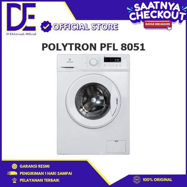 POLYTRON PFL 8051 Mesin Cuci Interver 8Kg Front Loading  PFL8051 8051PFL
