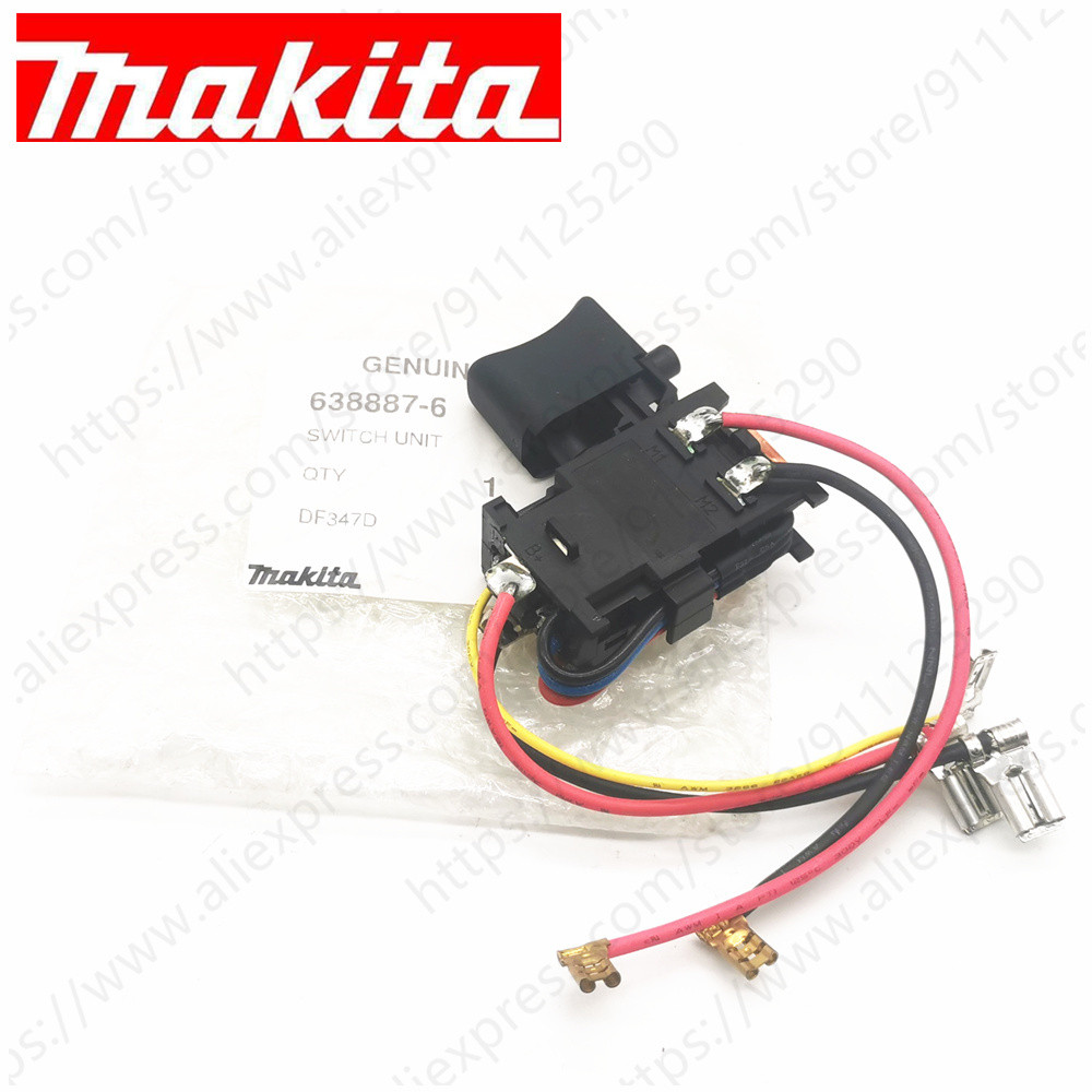 Genuine Switch For Makita HP457D DF457DWE DF457D HP347D DF347D HP457 DF347DWE 638862-2 638887-6 cord