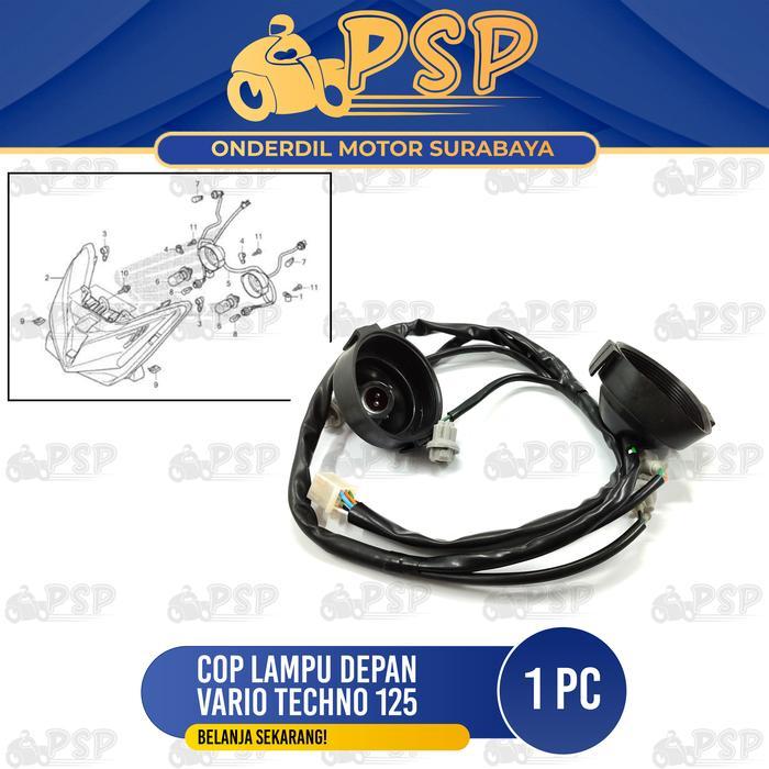 SALE Cop Lampu Depan Vario Techno 125 - Pitingan Fitting Fiting Piting Socket Soket Dop Depan Honda