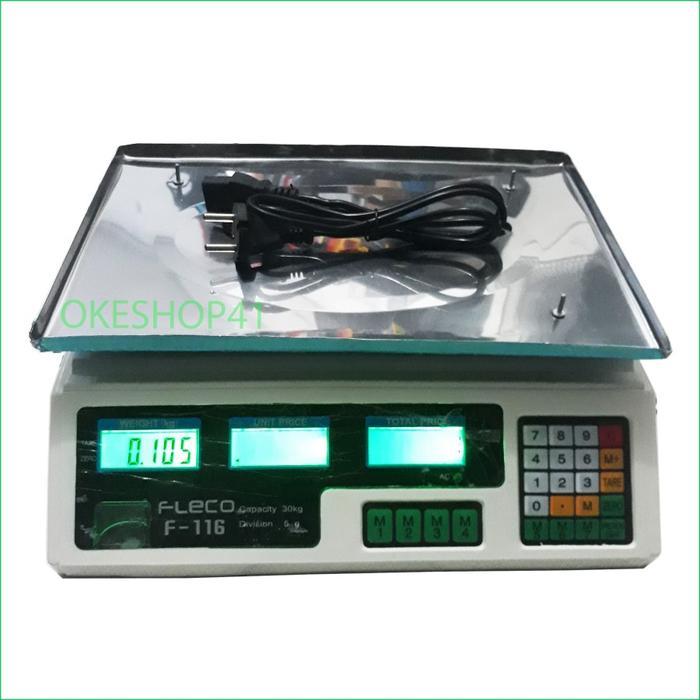 TIMBANGAN DIGITAL FLECO F-116 / TIMBANGAN 30KG DAGING / BUAH / SAYUR
