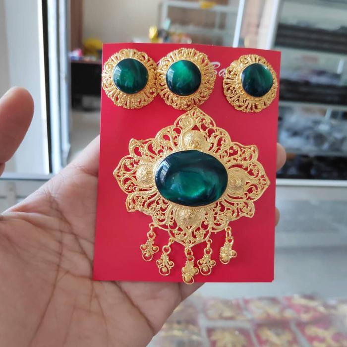 #####]  Set Bross Alpaka Emas Shanti Kebaya Hijab Bali