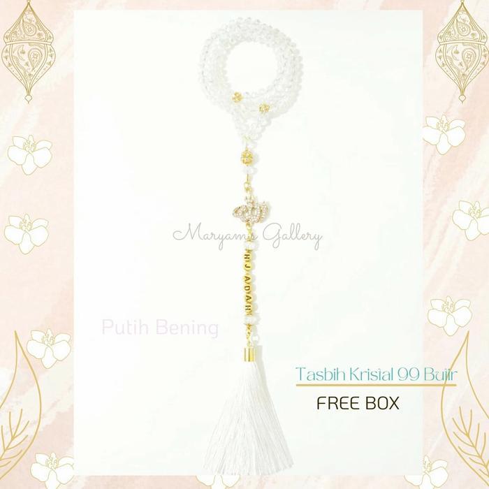 terlaris Tasbih Kristal 99 Butir Nama Kecil Rumbai FREE BOX 100% ori