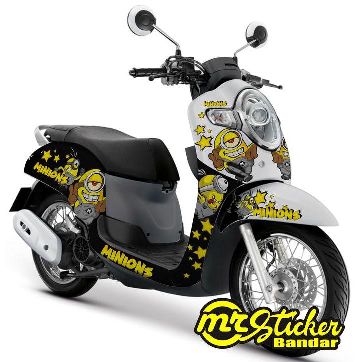 Decal Scoopy Full Body Full Blok New Fi 2017-2020 Minions Hitam Putih