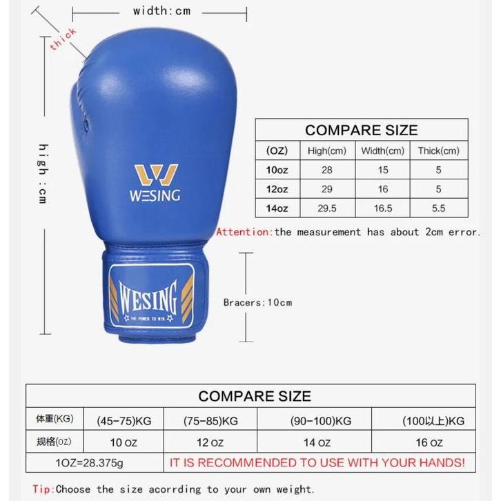 Sarung Tinju Wesing AIBA / IBA APPROVED / Boxing gloves muay thai