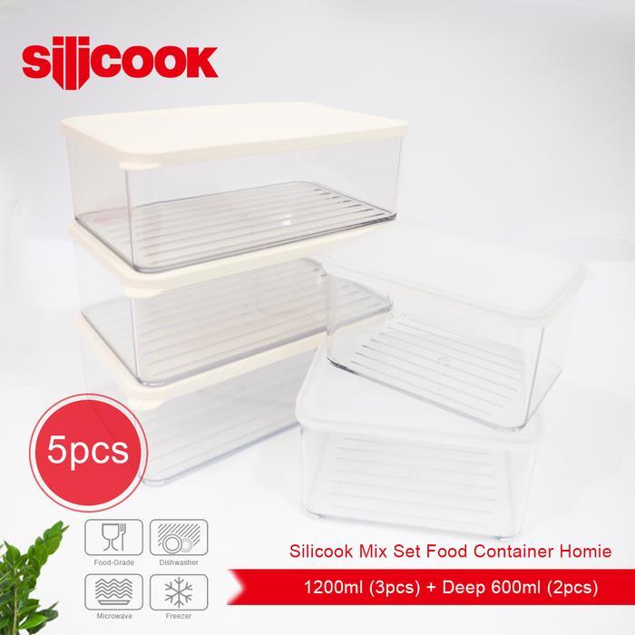 Silicook Mix Set Food Container Homie (3x1200ml + 2xDeep 600ml)