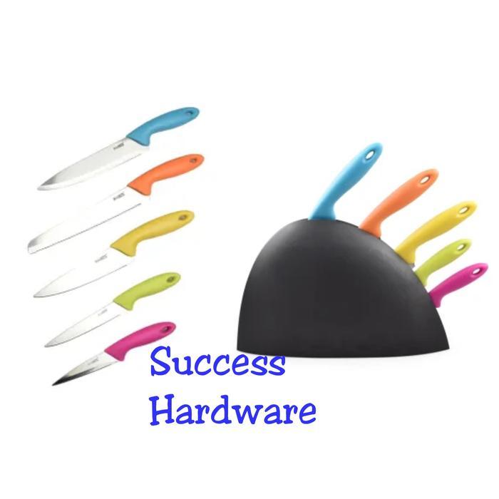 KRISCHEF SET PISAU DAPUR 5PCS / KNIFE BLOCK SET 5 PCS