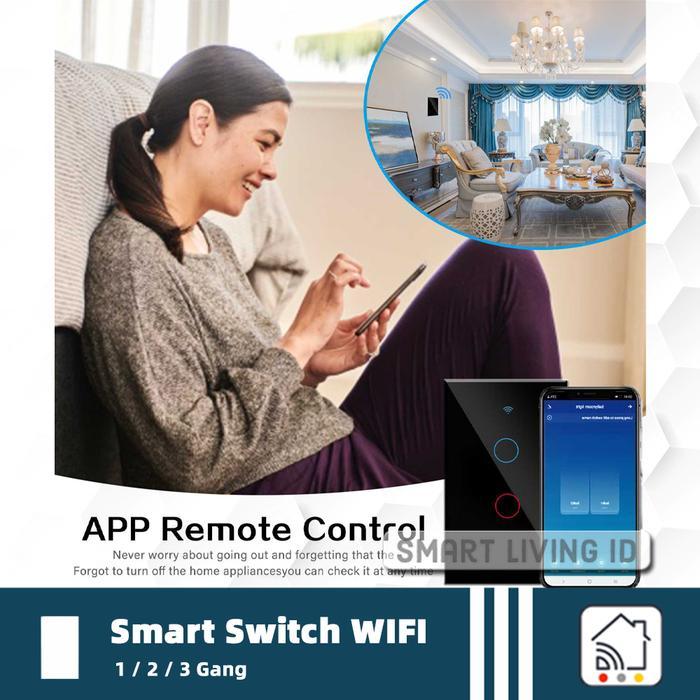 Saklar Lampu Tuya Smart Wall Switch WIFI RF433 Google Home Assistant Amazon Alexa IoT Automation -