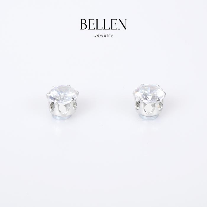 Bellen Anting Permata Magnet Pria Wanita Stainless Steel Anti Karat Magnet Tanpa Tindik - Agie