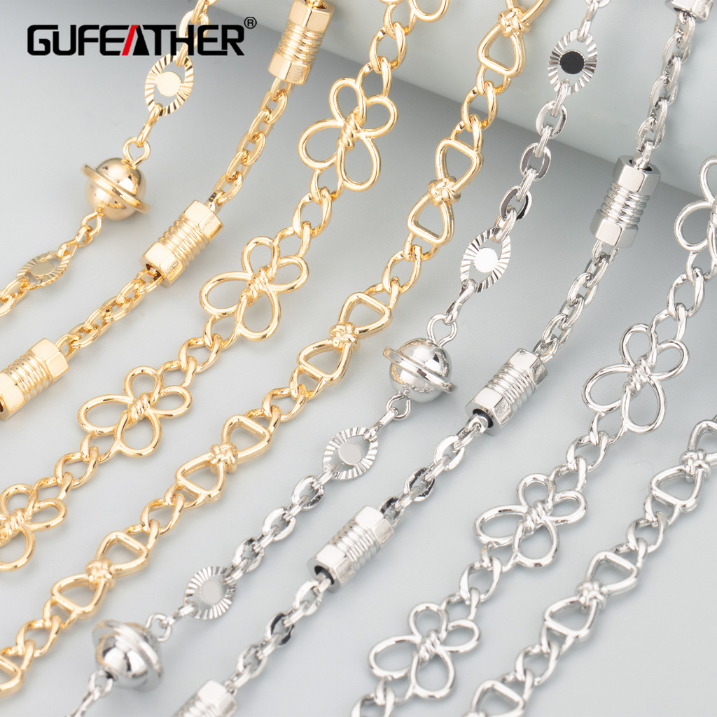GUFEATHER C302,diy chain,nickel free,18k gold rhodium plated,copper,jewelry findings,diy bracelet
