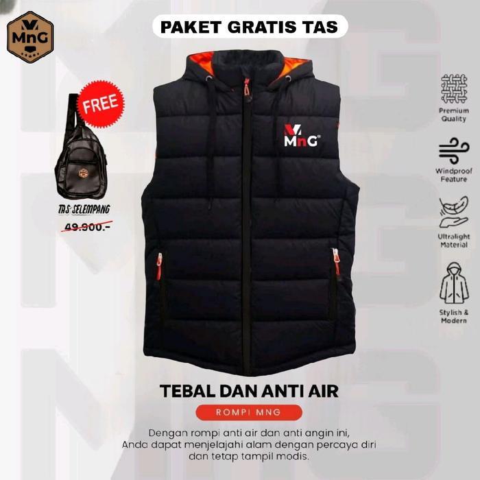 Eiger Sport Hike - Rompi Pria Hoodie Pelindung Dada Tebal Waterproof Dewasa Wanita Unisex Parasut