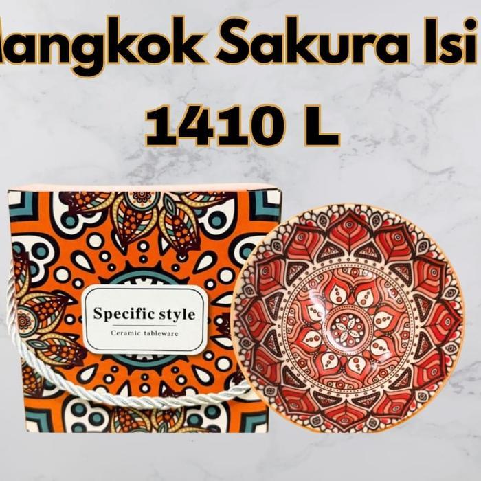 MANGKOK SAKURA ISI 1 JEPANG BOWL MANGKOK MOTIF / HAMPERS MANGKOK KERAMIK / SOUVENIR MANGKOK ELEGANT