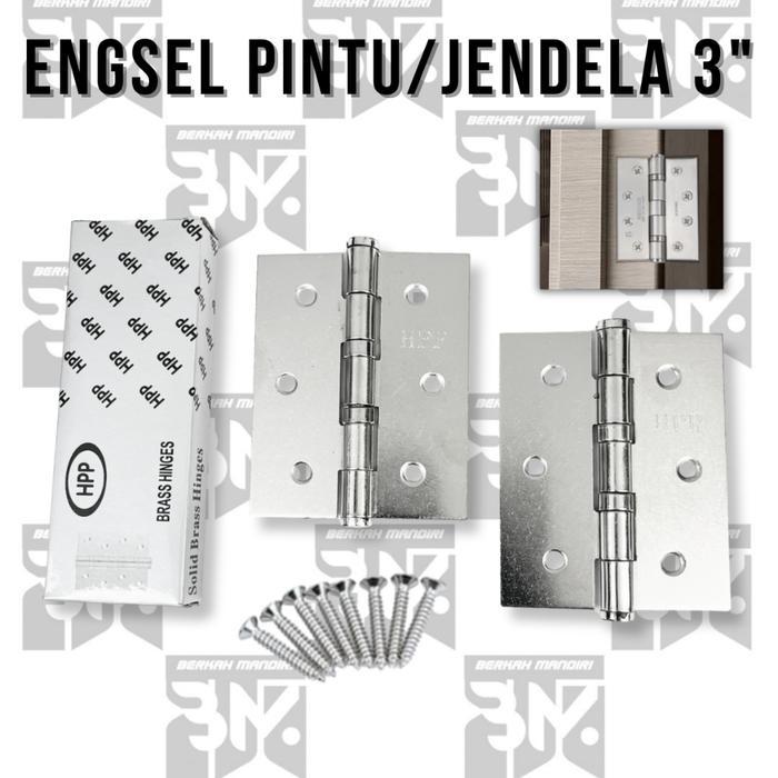 1PCK/12 Set P Engsel Pintu Jendela Rumah 3" inch Stainless/Engsel Tebal/Ensel Aluminium Anti Karat