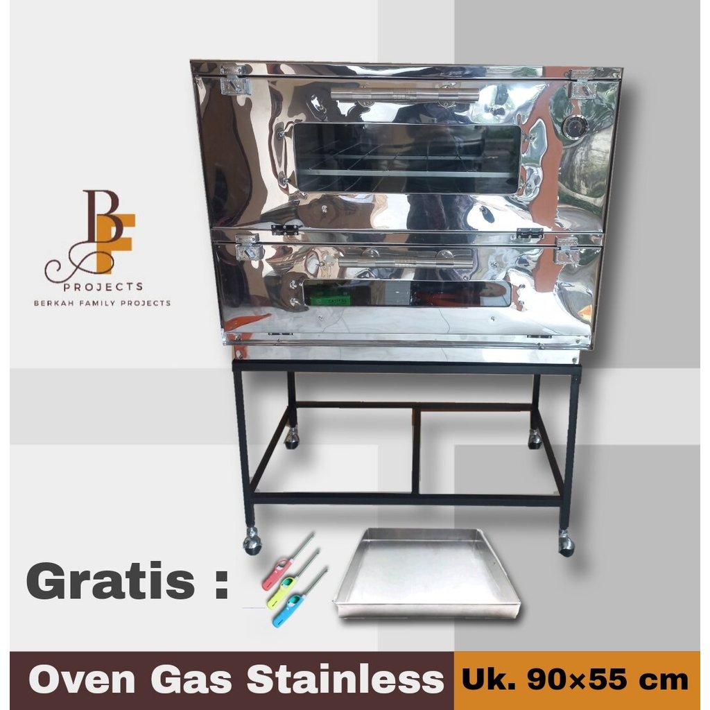 Oven Gas Stainless Ukuran 90x55x70 cm