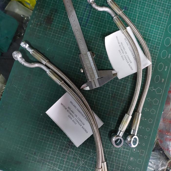 Selang Oil Cooler Pendingin Oli Scorpio Satria Fu Braided Sepeda Motor